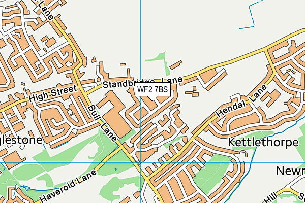 WF2 7BS map - OS VectorMap District (Ordnance Survey)