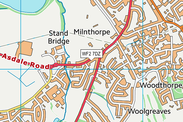 WF2 7DZ map - OS VectorMap District (Ordnance Survey)