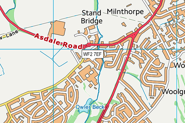 WF2 7EF map - OS VectorMap District (Ordnance Survey)