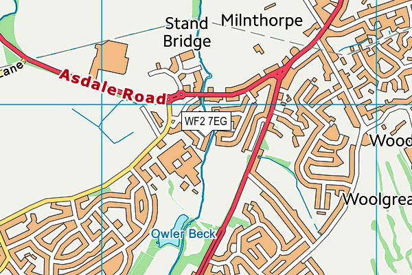 WF2 7EG map - OS VectorMap District (Ordnance Survey)