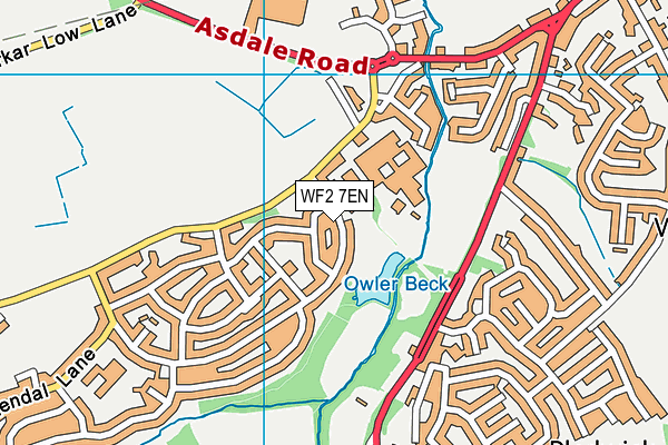 WF2 7EN map - OS VectorMap District (Ordnance Survey)