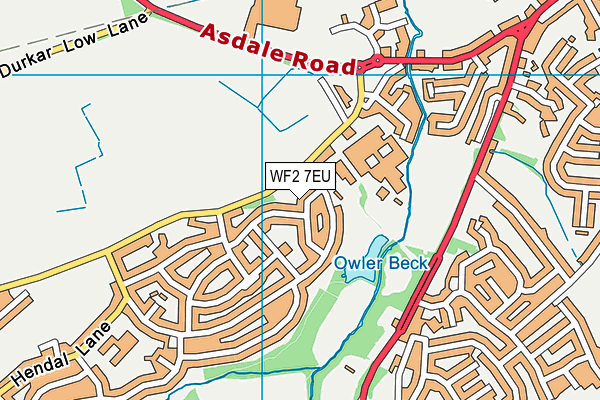 WF2 7EU map - OS VectorMap District (Ordnance Survey)