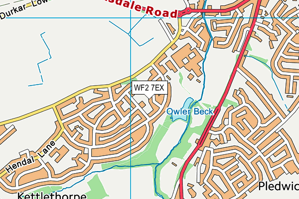 WF2 7EX map - OS VectorMap District (Ordnance Survey)