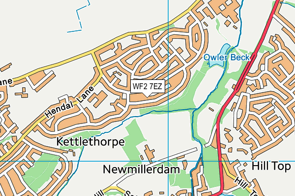 WF2 7EZ map - OS VectorMap District (Ordnance Survey)