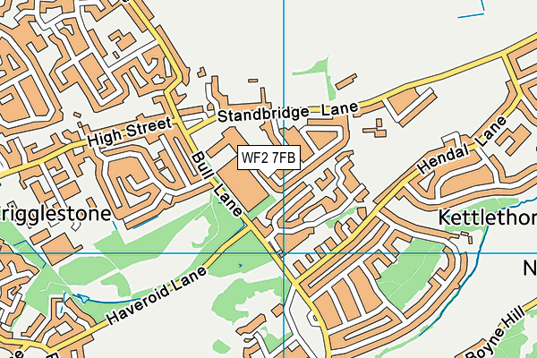 WF2 7FB map - OS VectorMap District (Ordnance Survey)