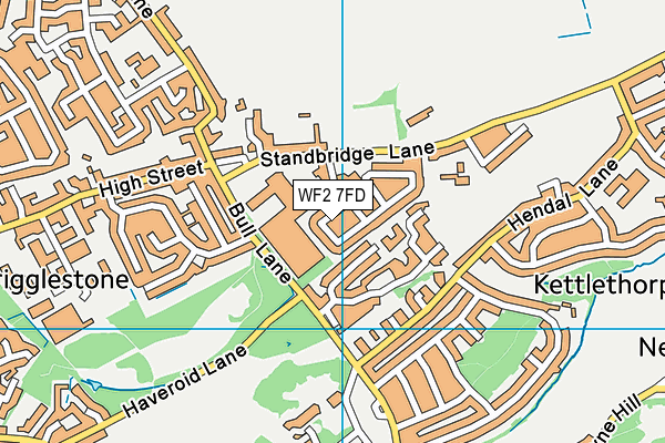 WF2 7FD map - OS VectorMap District (Ordnance Survey)