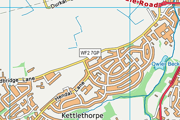 WF2 7GP map - OS VectorMap District (Ordnance Survey)