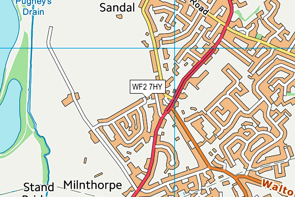 WF2 7HY map - OS VectorMap District (Ordnance Survey)