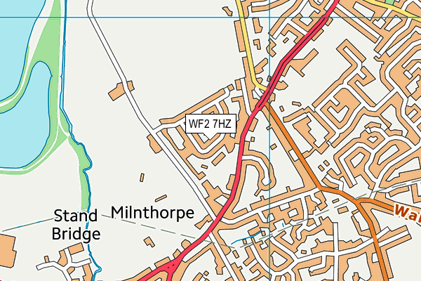 WF2 7HZ map - OS VectorMap District (Ordnance Survey)