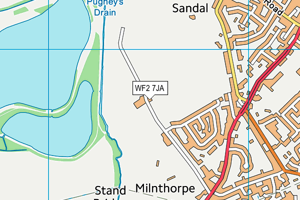 WF2 7JA map - OS VectorMap District (Ordnance Survey)