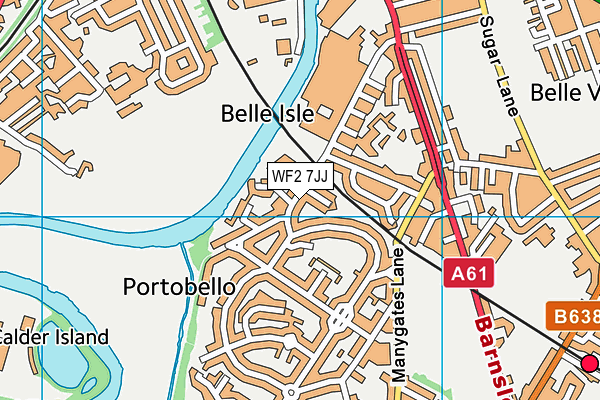 WF2 7JJ map - OS VectorMap District (Ordnance Survey)