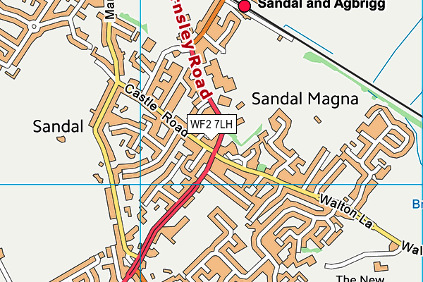 WF2 7LH map - OS VectorMap District (Ordnance Survey)