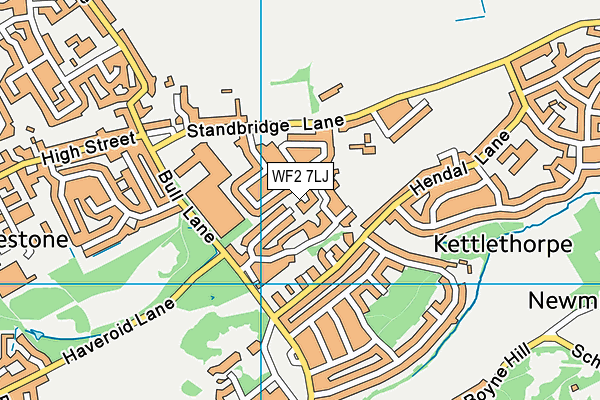 WF2 7LJ map - OS VectorMap District (Ordnance Survey)