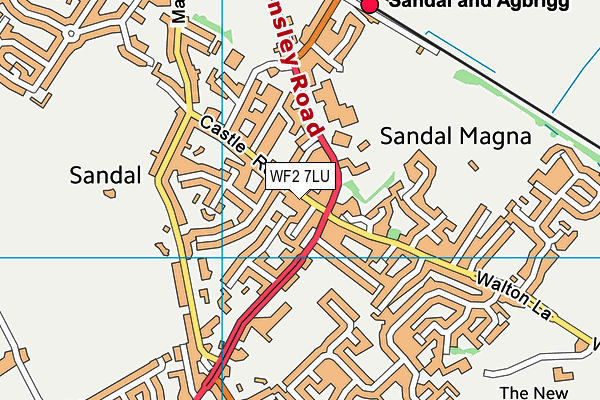 WF2 7LU map - OS VectorMap District (Ordnance Survey)