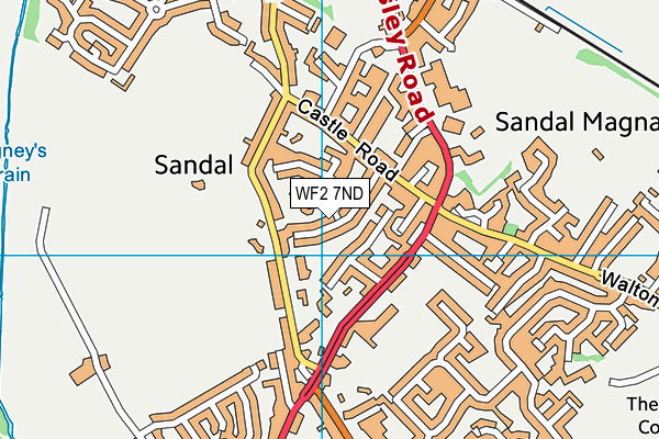 WF2 7ND map - OS VectorMap District (Ordnance Survey)