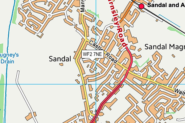 WF2 7NE map - OS VectorMap District (Ordnance Survey)