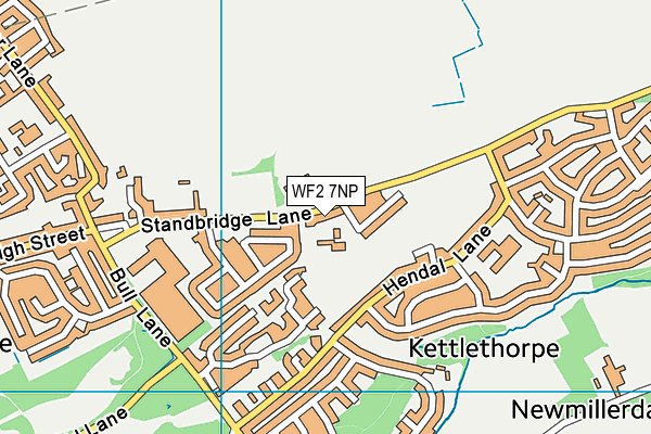 WF2 7NP map - OS VectorMap District (Ordnance Survey)