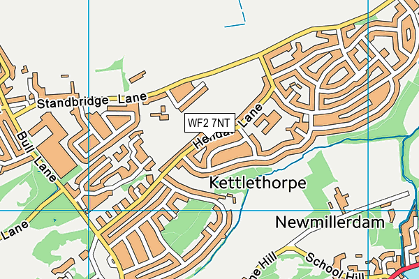 WF2 7NT map - OS VectorMap District (Ordnance Survey)