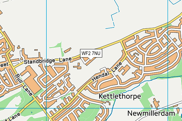 WF2 7NU map - OS VectorMap District (Ordnance Survey)