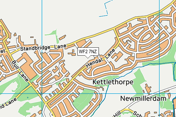 WF2 7NZ map - OS VectorMap District (Ordnance Survey)