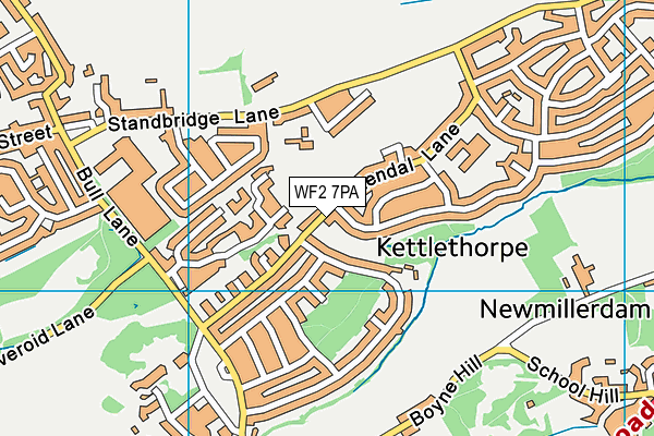 WF2 7PA map - OS VectorMap District (Ordnance Survey)