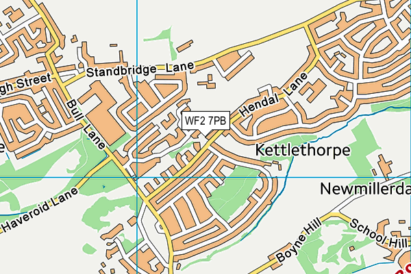 WF2 7PB map - OS VectorMap District (Ordnance Survey)