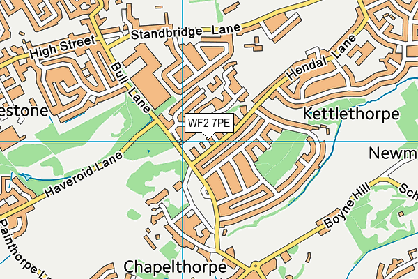 WF2 7PE map - OS VectorMap District (Ordnance Survey)