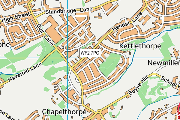 WF2 7PG map - OS VectorMap District (Ordnance Survey)