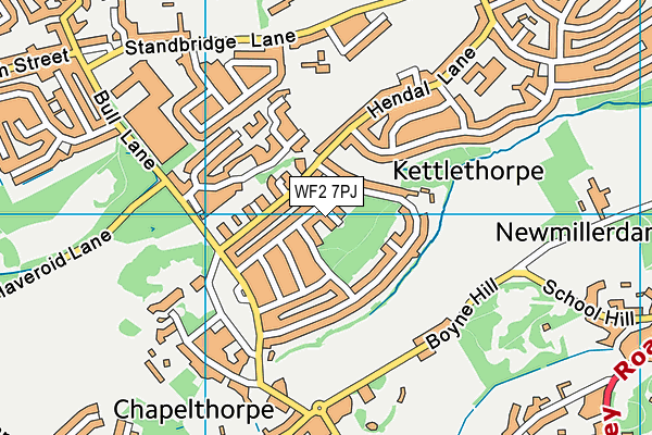 WF2 7PJ map - OS VectorMap District (Ordnance Survey)