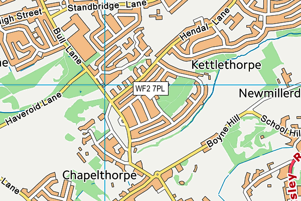 WF2 7PL map - OS VectorMap District (Ordnance Survey)