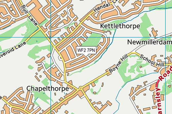 WF2 7PN map - OS VectorMap District (Ordnance Survey)