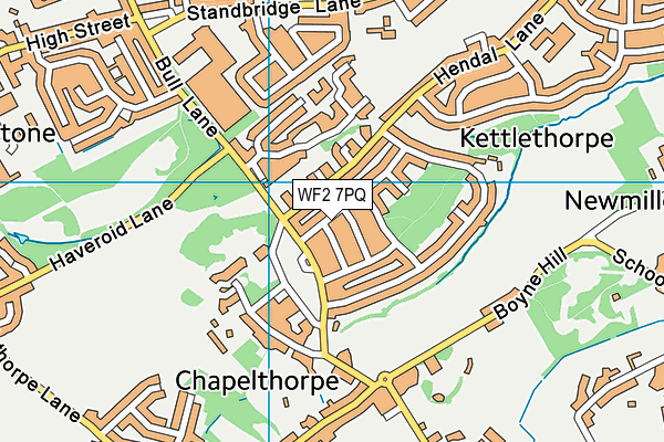 WF2 7PQ map - OS VectorMap District (Ordnance Survey)