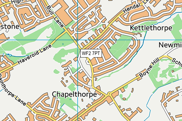 WF2 7PT map - OS VectorMap District (Ordnance Survey)