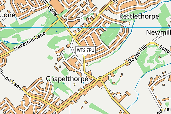 WF2 7PU map - OS VectorMap District (Ordnance Survey)