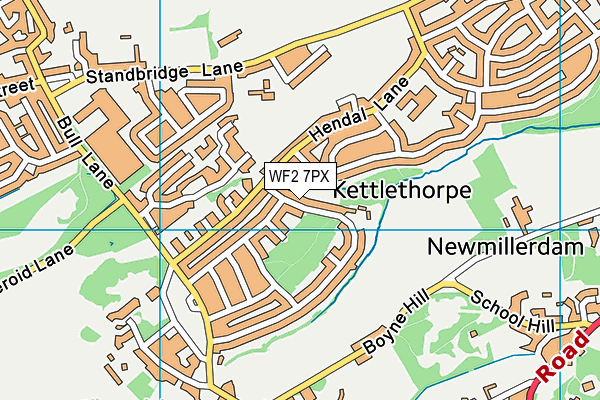 WF2 7PX map - OS VectorMap District (Ordnance Survey)