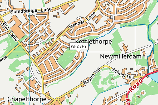 WF2 7PY map - OS VectorMap District (Ordnance Survey)