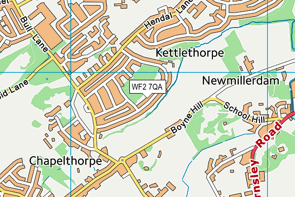 WF2 7QA map - OS VectorMap District (Ordnance Survey)