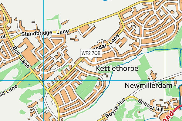 WF2 7QB map - OS VectorMap District (Ordnance Survey)