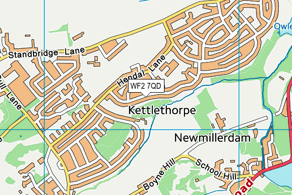 WF2 7QD map - OS VectorMap District (Ordnance Survey)