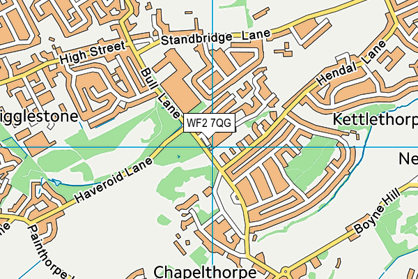 WF2 7QG map - OS VectorMap District (Ordnance Survey)