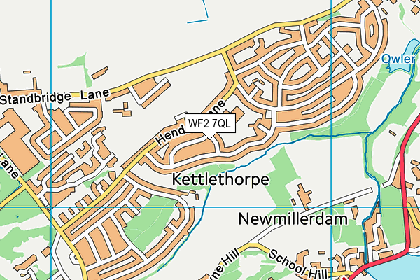 WF2 7QL map - OS VectorMap District (Ordnance Survey)