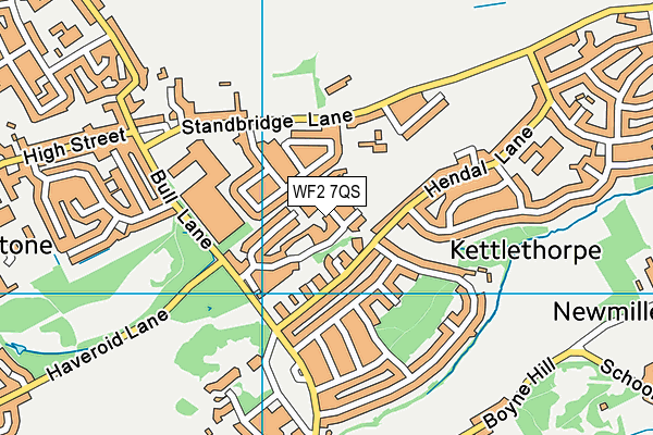 WF2 7QS map - OS VectorMap District (Ordnance Survey)