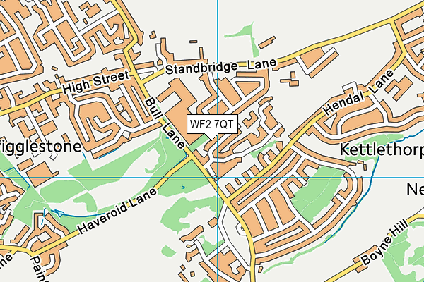 WF2 7QT map - OS VectorMap District (Ordnance Survey)