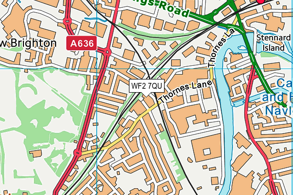 WF2 7QU map - OS VectorMap District (Ordnance Survey)