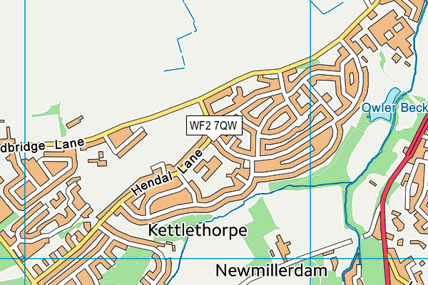 Hendal Primary School map (WF2 7QW) - OS VectorMap District (Ordnance Survey)