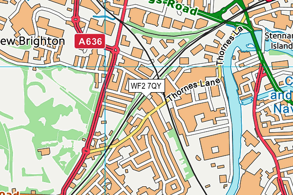 WF2 7QY map - OS VectorMap District (Ordnance Survey)