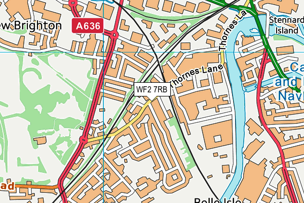 WF2 7RB map - OS VectorMap District (Ordnance Survey)