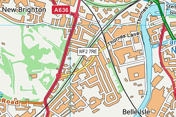 Astar Muscle And Fitness map (WF2 7RE) - OS VectorMap District (Ordnance Survey)