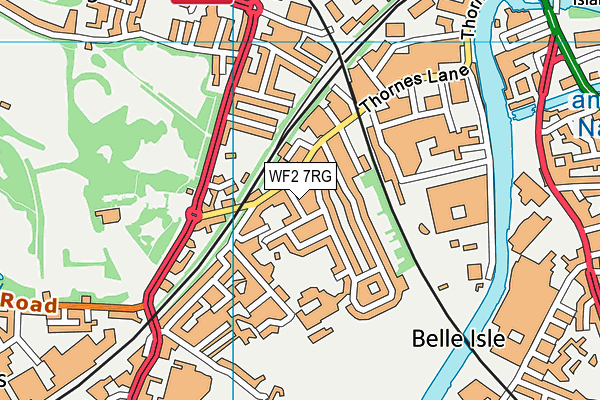 WF2 7RG map - OS VectorMap District (Ordnance Survey)