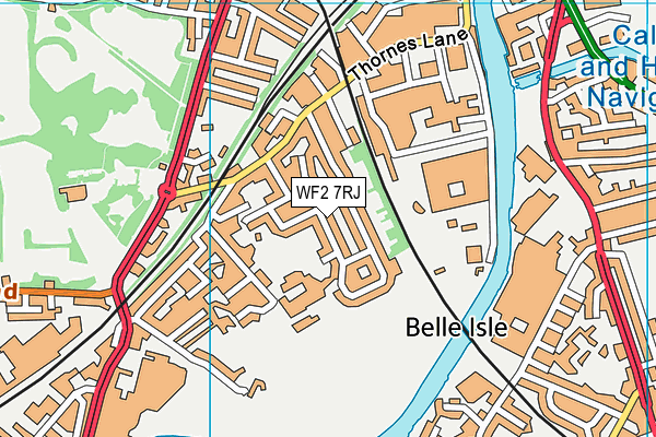 WF2 7RJ map - OS VectorMap District (Ordnance Survey)